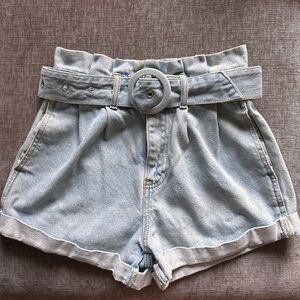 Forever 21 High Waist Light Blue Denim Shorts